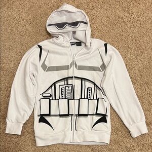 Star Wars White and Black Stormtrooper Zip-Up